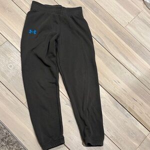 Under Armour Kids Dark Green Joggers with Blue Logo